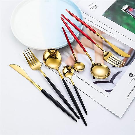 Conjunto de Cubiertos 24 Piezas – Acabado Chic Para Mesa Refinada
