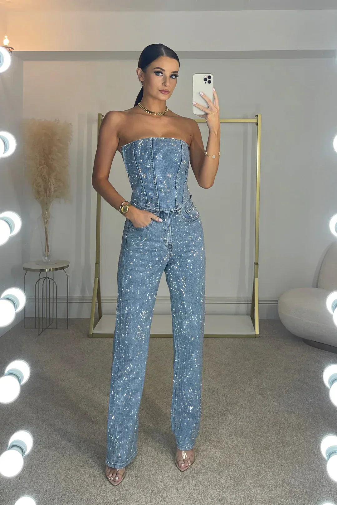 Ginia | Long Jumpsuit Bustier – Glamour and Distinction