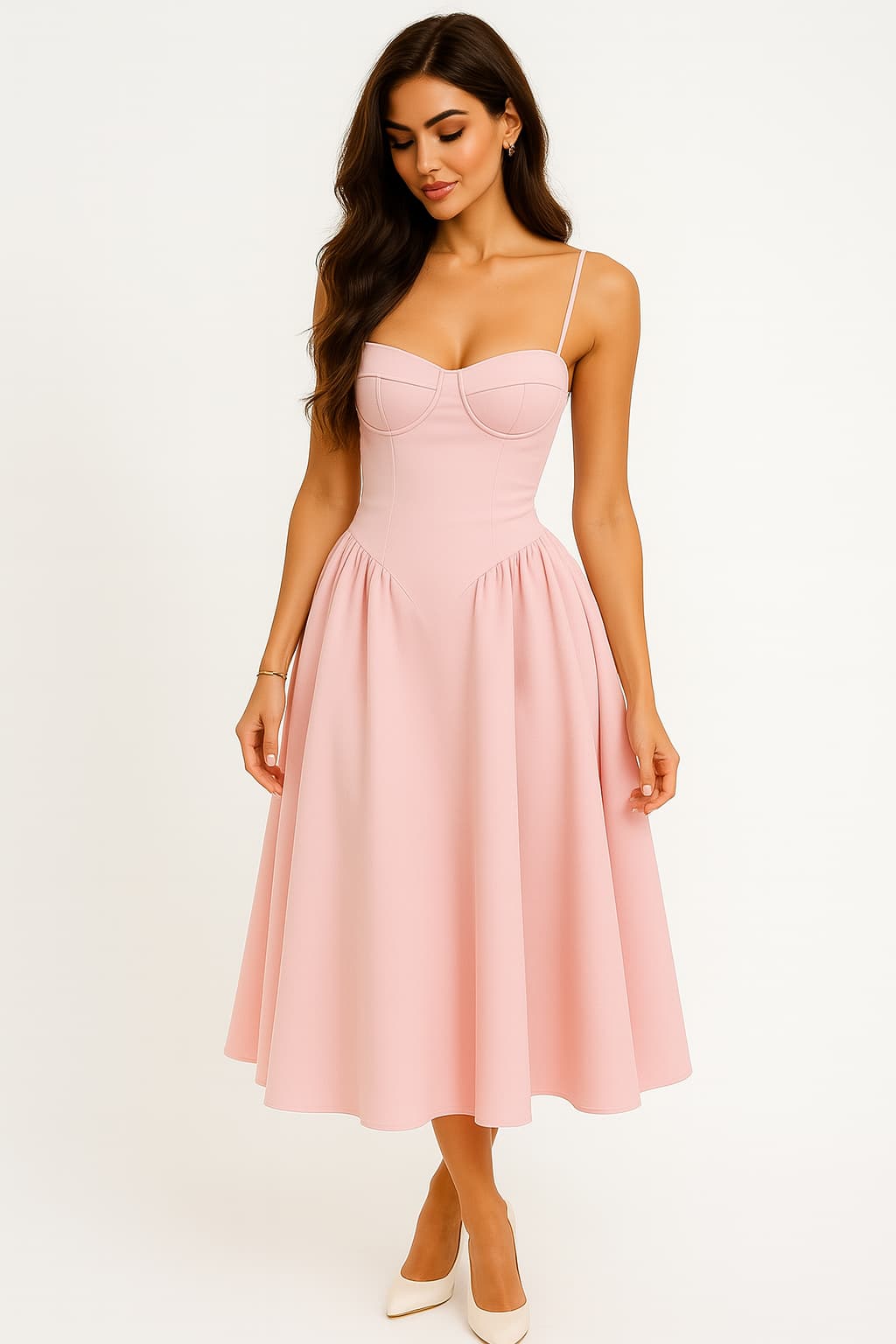 Gentille | Robe Midi Structurée – Style Corset Et Silhouette Sublimée