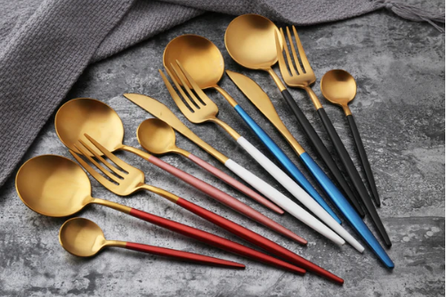 Conjunto de Cubiertos 24 Piezas – Acabado Chic Para Mesa Refinada