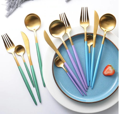 Conjunto de Cubiertos 24 Piezas – Acabado Chic Para Mesa Refinada