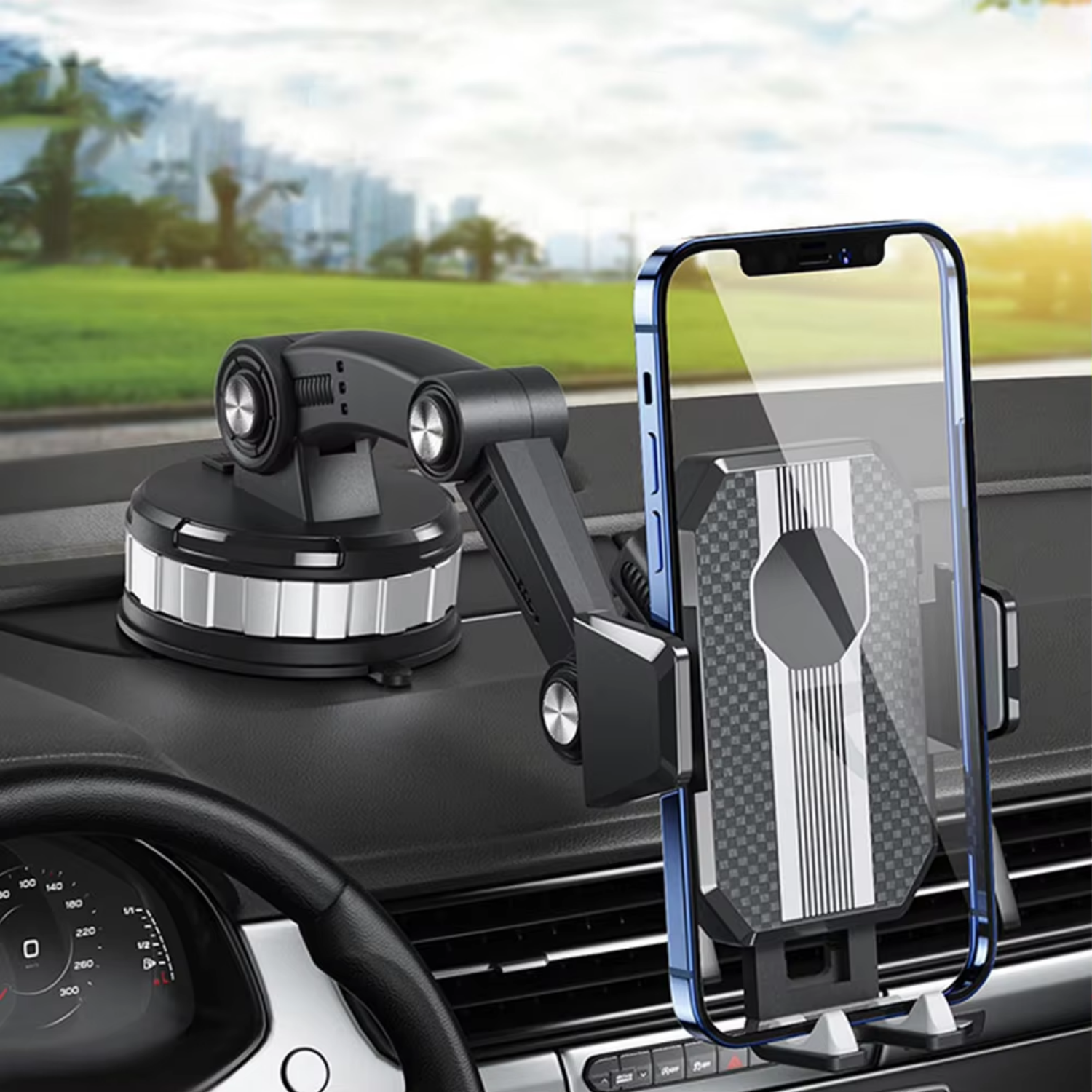 Soporte para Smartphone de Coche Rotativo 360° — Rotación Completa y Estabilidad Máxima 