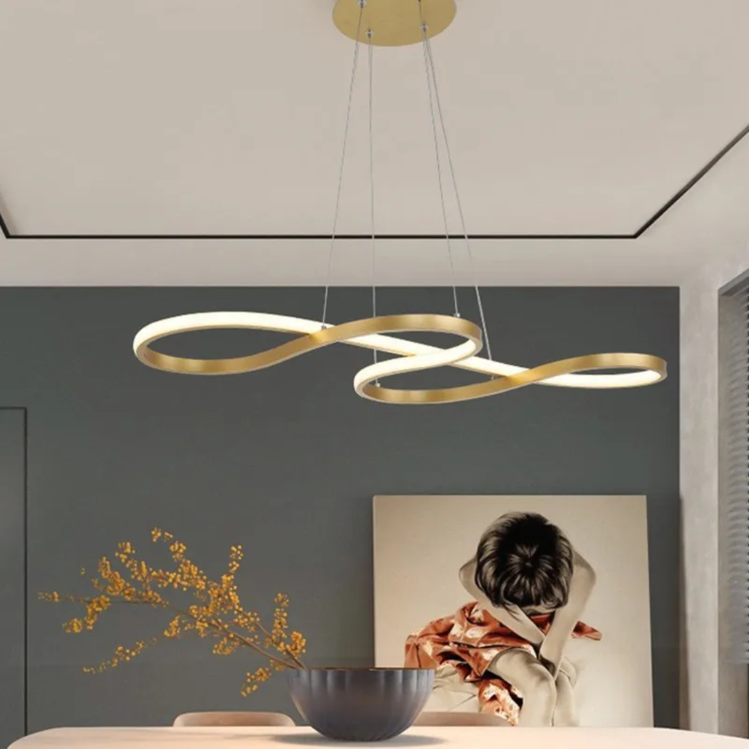 Suspensión LED Moderna en Anillos – Diseño Elegante y Futurista 