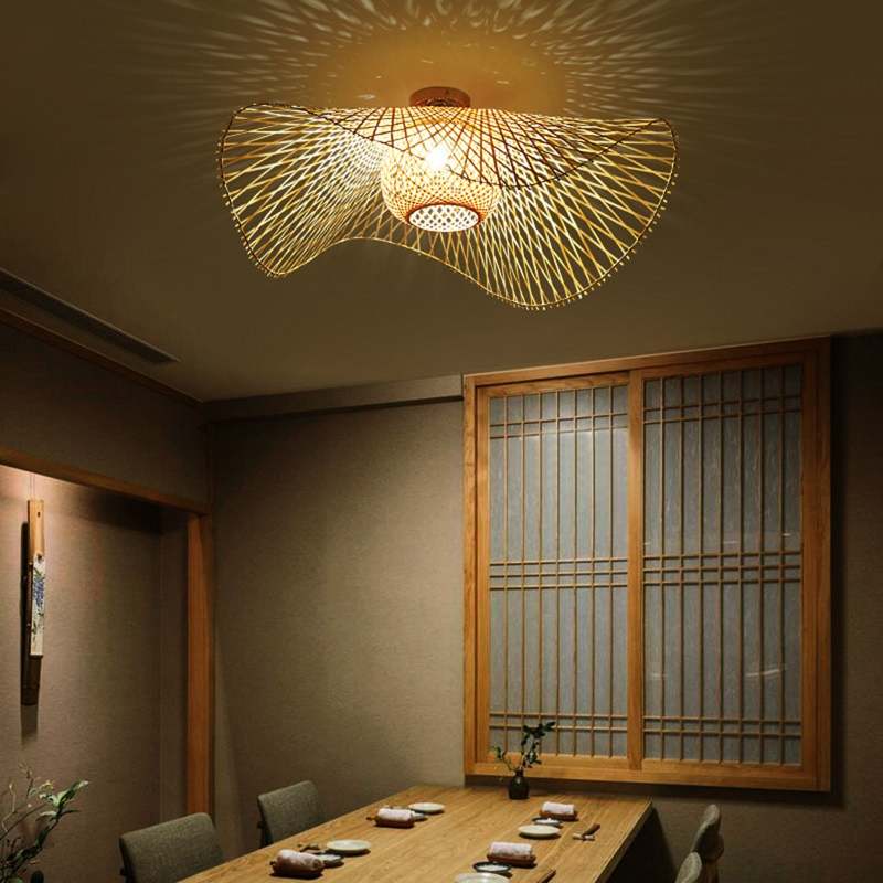 Japán stílusú rattan függőlámpa – Természet és nyugalom 