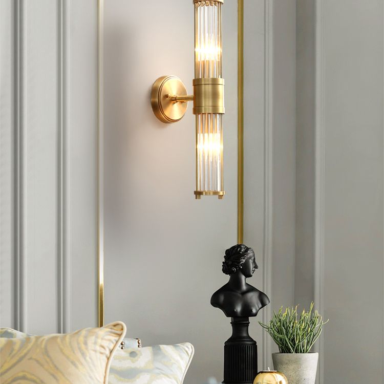 Aplique Cilíndrico Moderno - Style Moderne Doré En Métal Et Verre