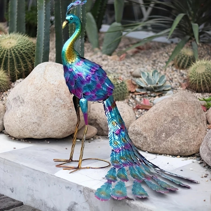 Sculpture Paon Majestueux – Symbole De Beauté Et Prestige