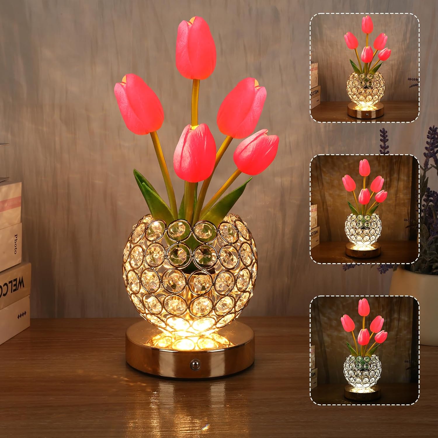 Lampe De Chevet Tactile – Éclat Cristallin Élégant