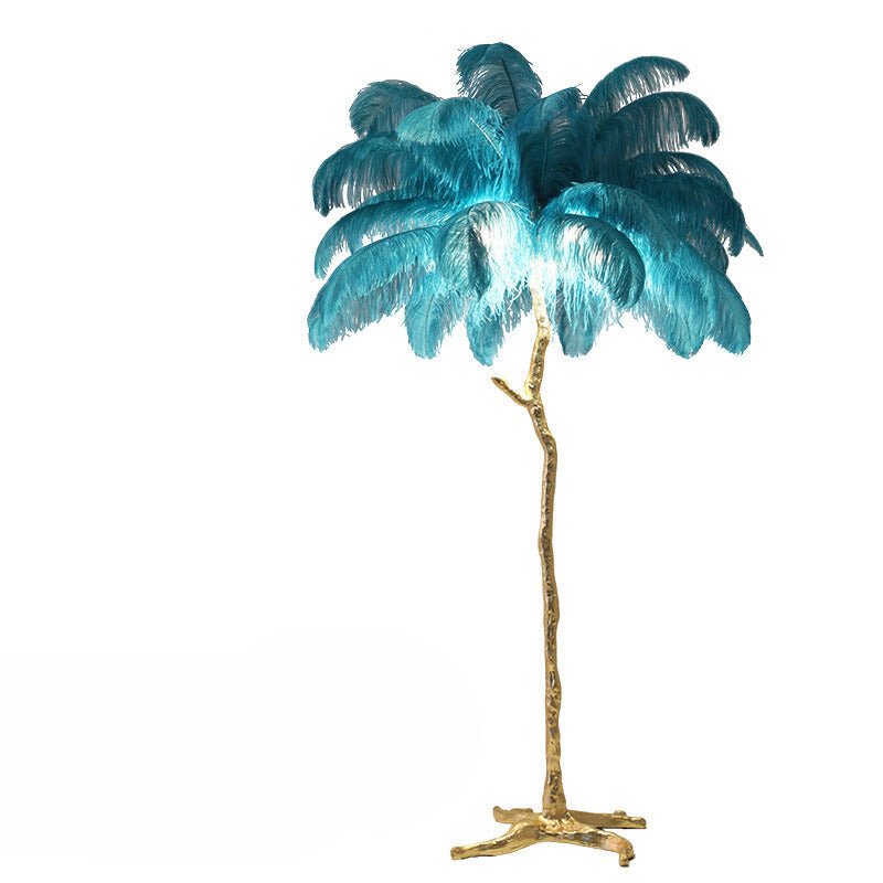 Luksusowa lampa solna – elegancki klosz z piór 