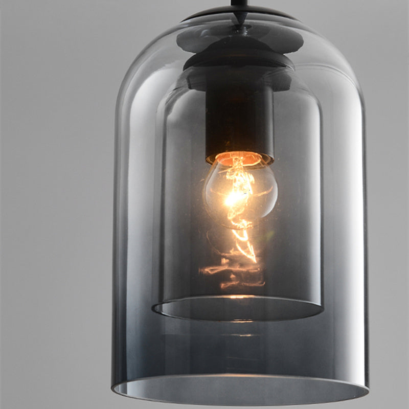 Lámpara Colgante de Cristal Vintage - Doble Acabado Metálico