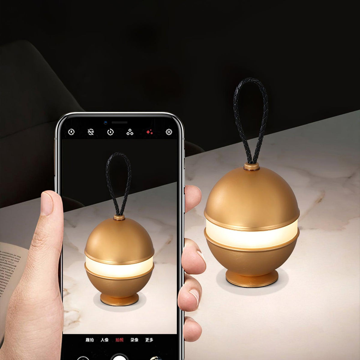 Újratölthető gömblámpa - elegáns design és pihentető fény