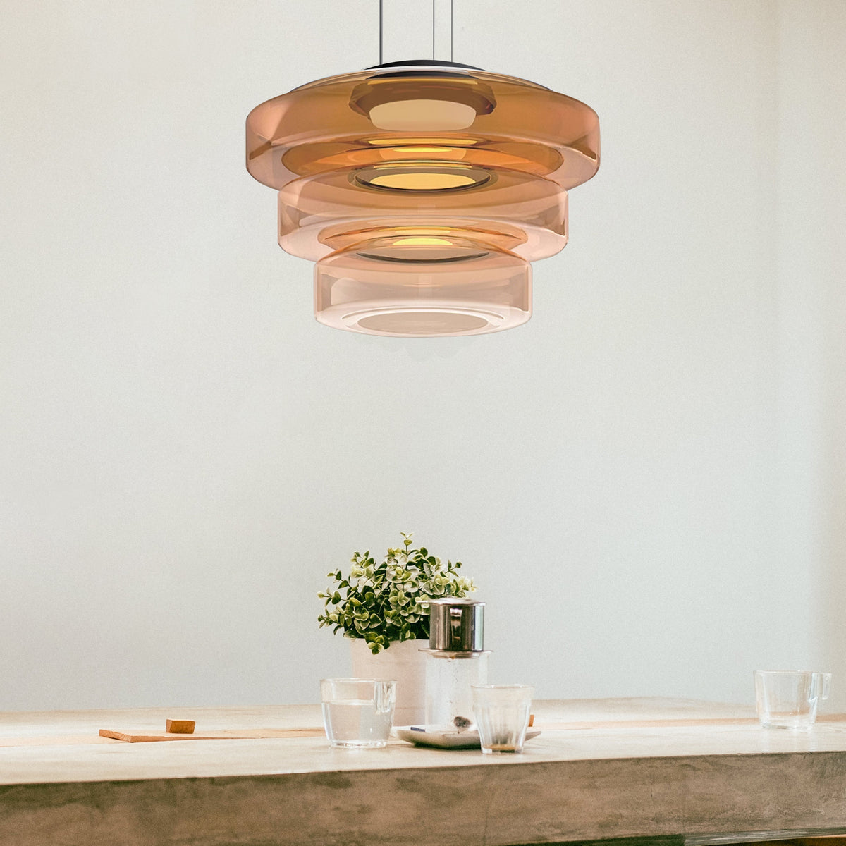 Hänglampa i glas i Bauhausstil - Elegans och modernitet