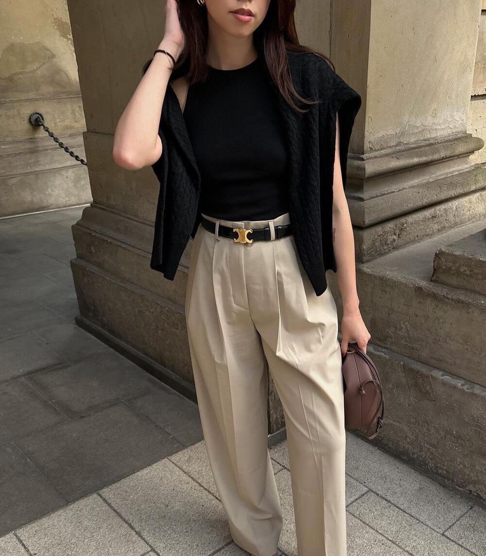 Ceinture Élégante  – Finition Chic Et Boucle Dorée Tendance