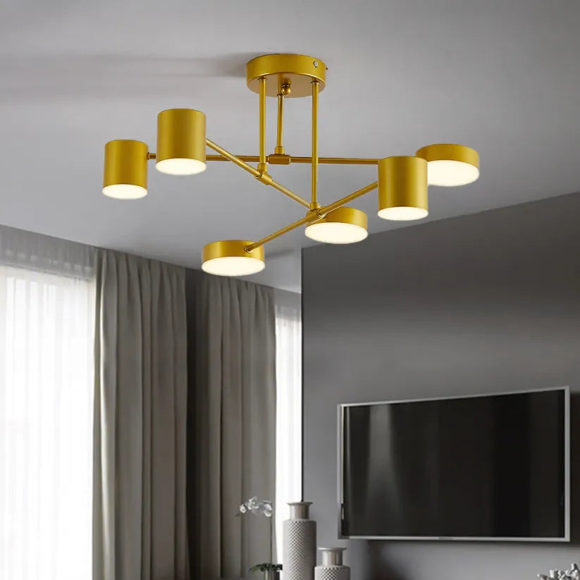 Lámpara de Techo Moderna de 6 Cabezas LED Orientables – Iluminación Versátil y Diseño Chic 