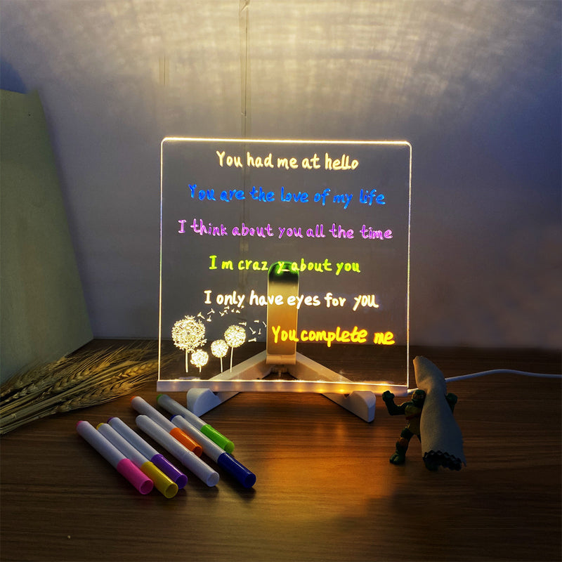 LED memo board: Write, light up, and display your ideas in color! 