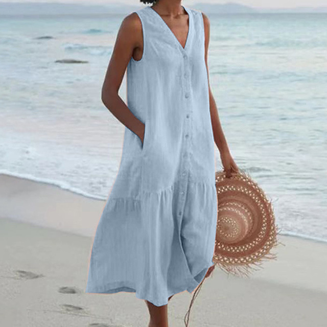 Sandrine | Robe Légère D’Été – Élégance Et Décolleté En V