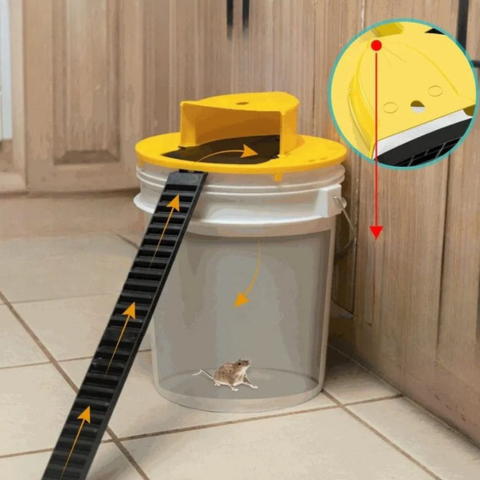Trampa para ratones con tapa de cubo - Sistema automático sin contacto