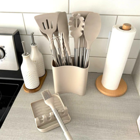 Ensemble D’Ustensiles De Cuisine En Silicone 12 Pièces — Complétude & Confort D’Utilisation