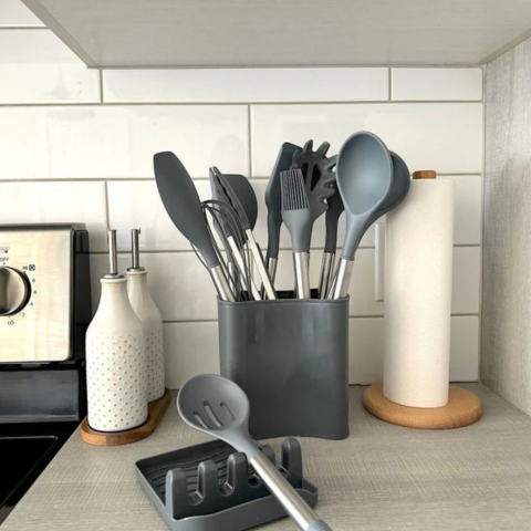 Ensemble D’Ustensiles De Cuisine En Silicone 12 Pièces — Complétude & Confort D’Utilisation