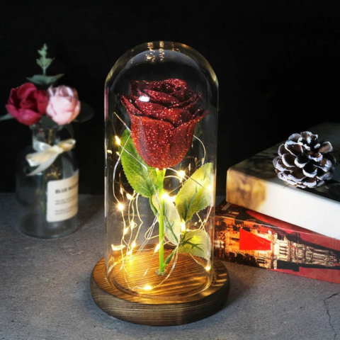 Eternal Flower Under LED Dome – Poetic and Luminous Charm 