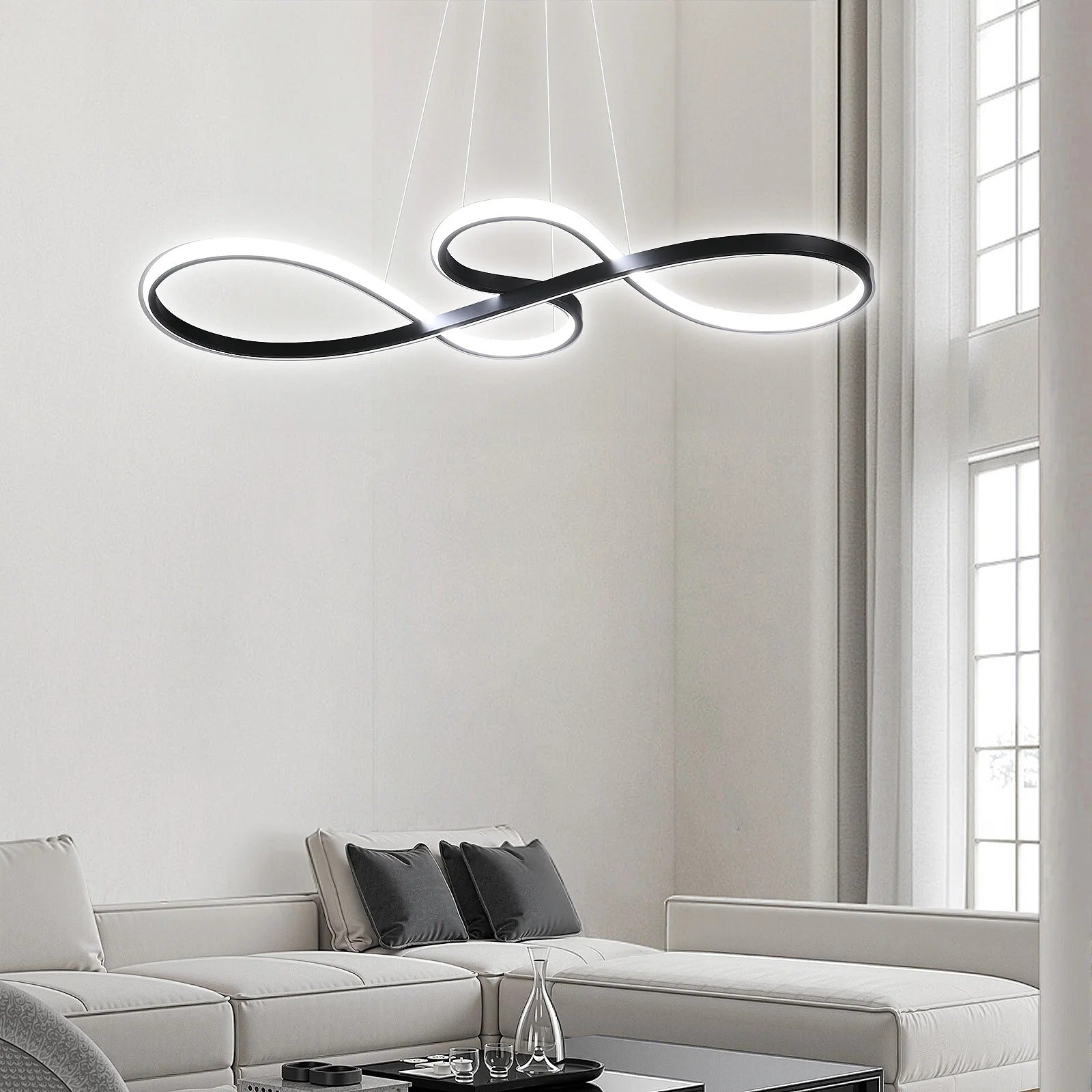 إضاءة LED حديثة على شكل حلقات - تصميم أنيق ومستقبلي 