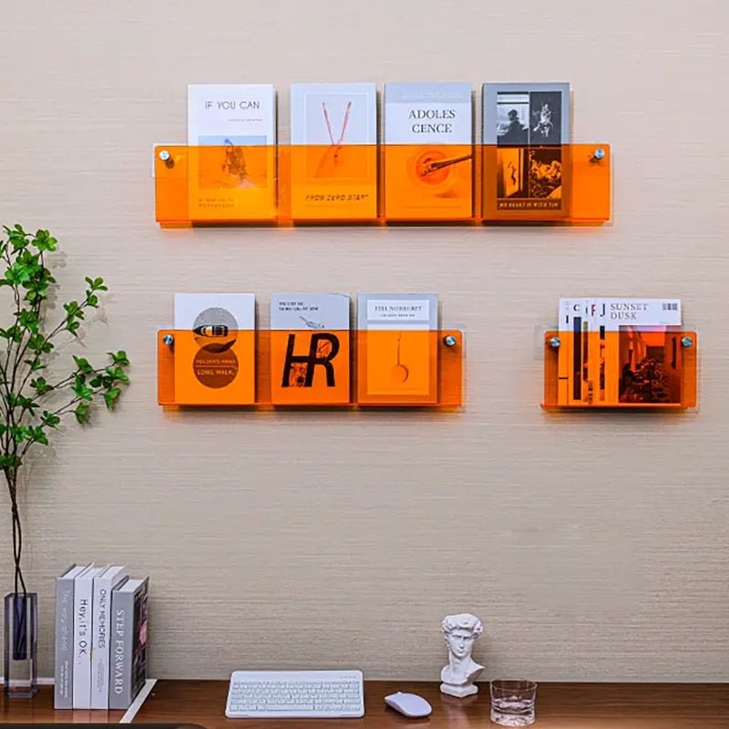 Prateleira de Parede para Revistas Transparente – Design Chic e Moderno 