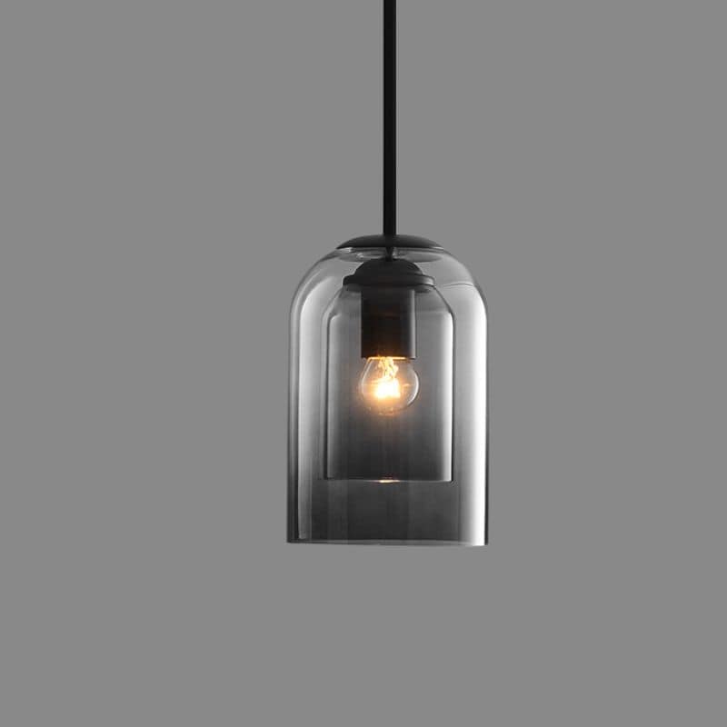 Lámpara Colgante de Cristal Vintage - Doble Acabado Metálico