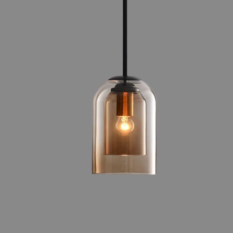 Lámpara Colgante de Cristal Vintage - Doble Acabado Metálico