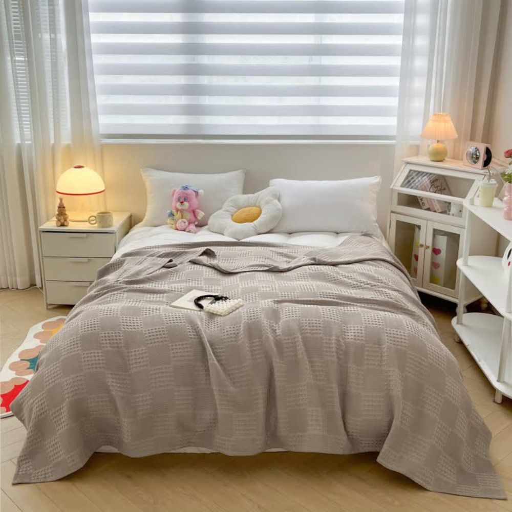 Cobertor Texturizado de Luxo – Conforto Aconchegante e Elegância Natural 