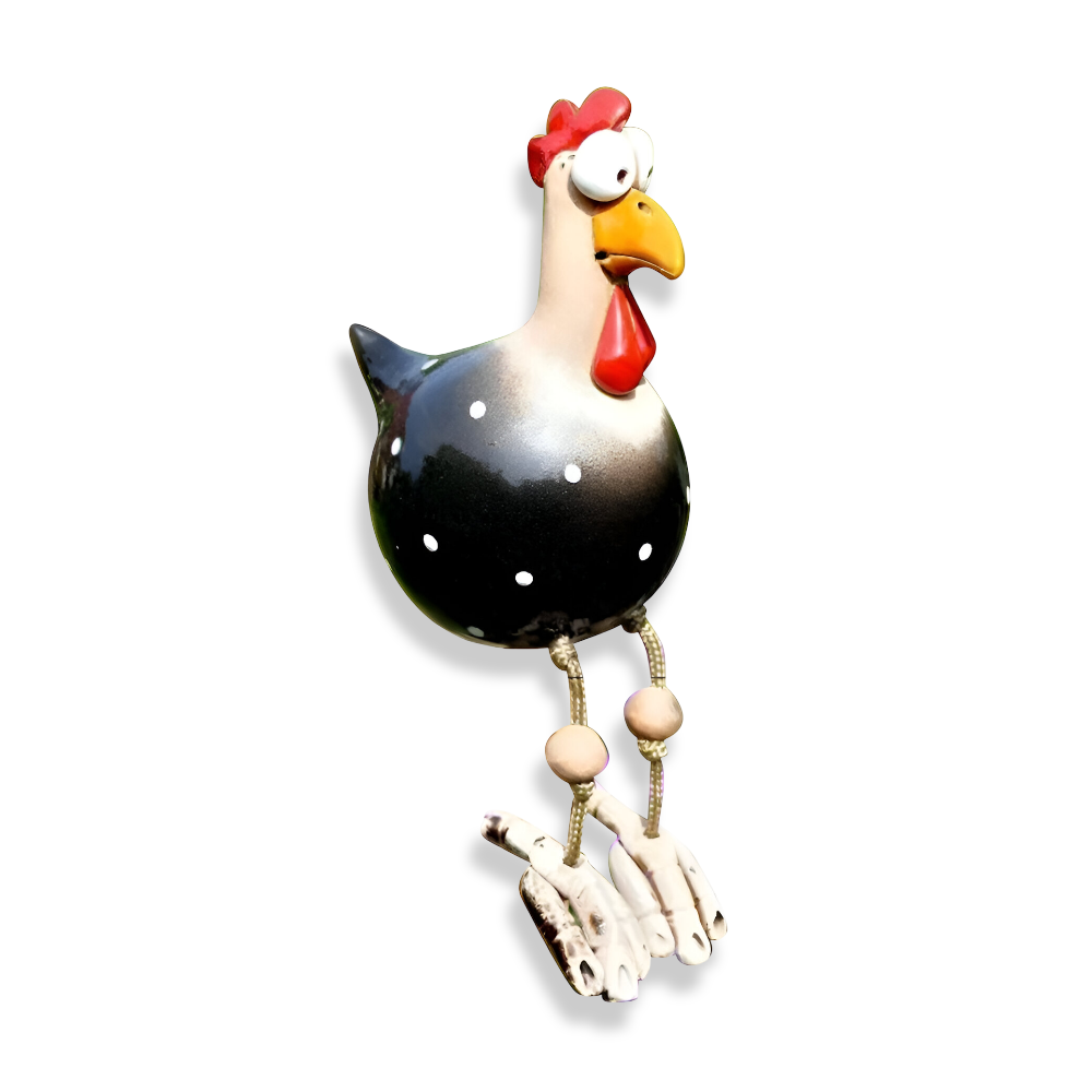 Estatua del gallo de ojos grandes - Decoración original y detalles divertidos