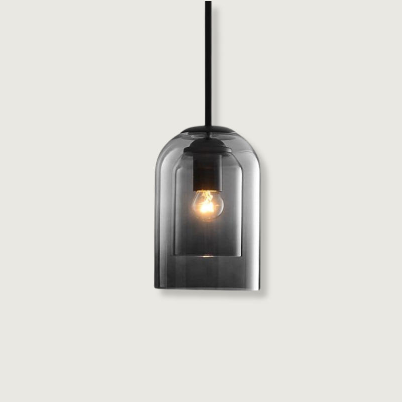 Lámpara Colgante de Cristal Vintage - Doble Acabado Metálico