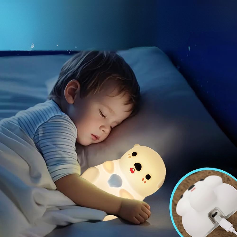 LED éjjeli világító - Aranyos szilikon fóka 
