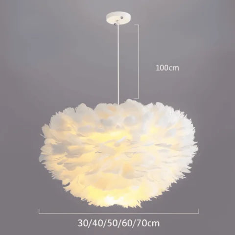 Lampe Suspendue Plumes — Éclairage Doux & Style Raffiné Imagen