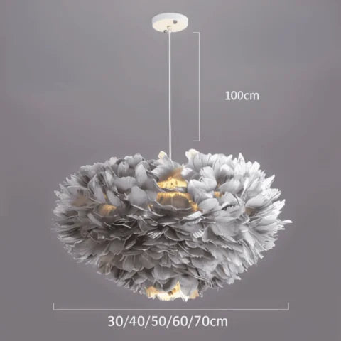 Lampe Suspendue Plumes — Éclairage Doux & Style Raffiné Imagen